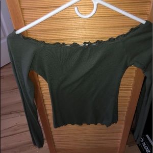 Olive Hollister off the shoulder fitted top